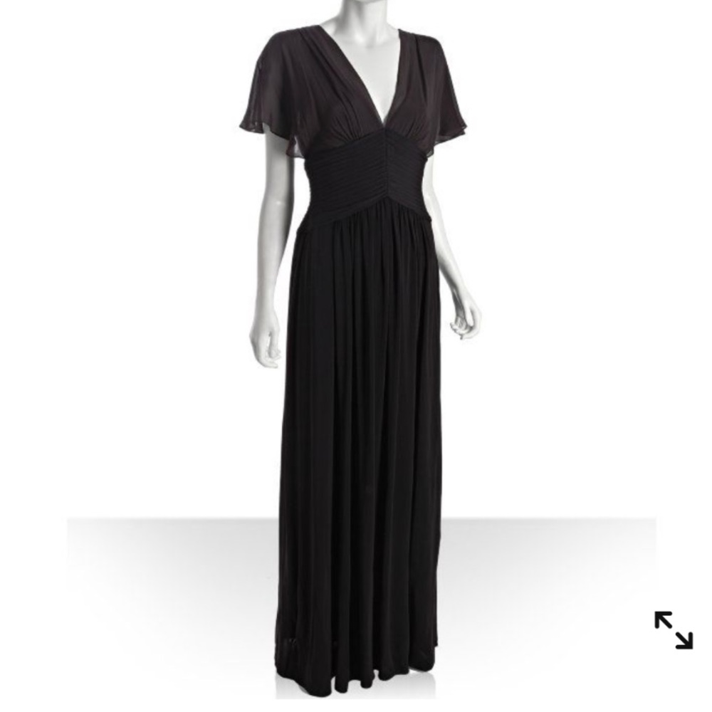 BCBG black gown with lace detail